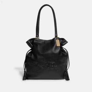 Coach Andy Tote With Horse And Carriage - Women's Tote Bags - Gold / Black | ADGP0358