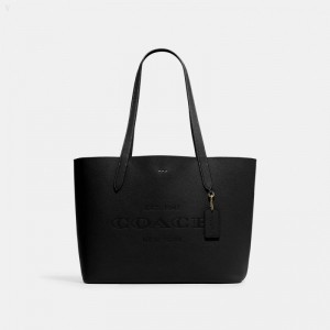 Coach Cameron Tote - Women's Tote Bags - Gold / Black | VDWB6845