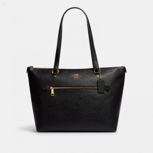 Coach Gallery Tote - Women's Tote Bags - Gold / Black | LAHT5894