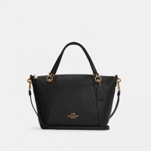 Coach Kacey Satchel - Women's Satchel Bags - Gold / Black | DMWV2611