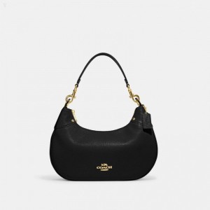 Coach Mara Hobo - Women's Shoulder Bags - Gold / Black | FAOX8804