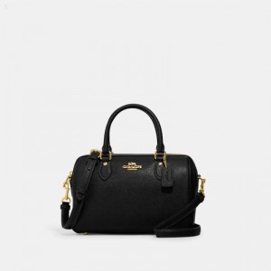 Coach Rowan Satchel - Women's Satchel Bags - Gold / Black | BEEL0533