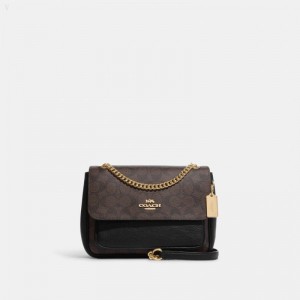 Coach Klare Crossbody 25 In Signature Canvas - Women's Crossbody Bags - Gold / Brown Black | PMTN1953