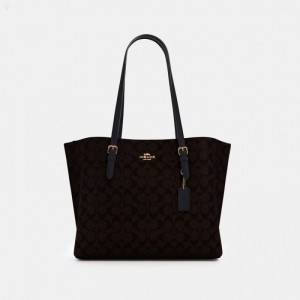Coach Mollie Tote In Signature Canvas - Women's Tote Bags - Gold / Brown Black | VPTP0014