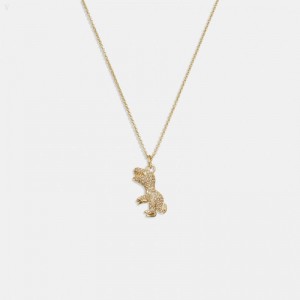 Coach Pavé Rexy Necklace - Women's Jewelry - Gold / Crystal | PNMI3815