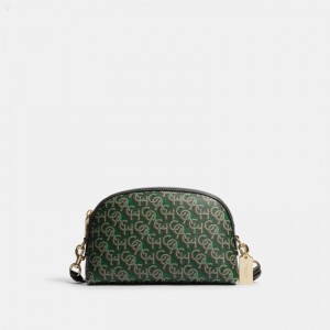 Coach Madi Crossbody With Coach Monogram Print - Women's Crossbody Bags - Gold / Green | EGUD2258