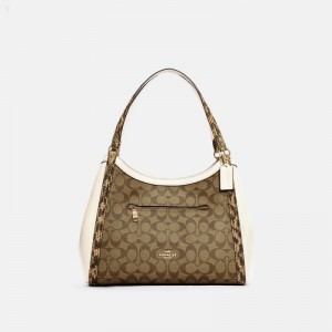 Coach Kristy Shoulder Bag In Colorblock Signature Canvas - Women's Shoulder Bags - Gold / Khaki Multicolor | KNWD1425