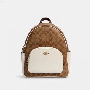 Coach Court Backpack In Signature Canvas - Women's Backpacks - Gold / Khaki / | FBQY0712
