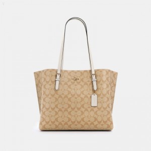 Coach Mollie Tote In Signature Canvas - Women's Tote Bags - Gold / Light Khaki | MDUZ3809