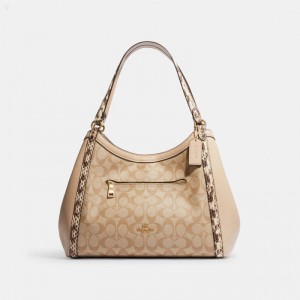Coach Kristy Shoulder Bag In Colorblock Signature Canvas - Women's Shoulder Bags - Gold / Light Khaki / White Multicolor | OCNS8449
