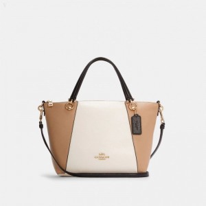 Coach Kacey Satchel In Colorblock - Women's Satchel Bags - Gold / Multicolor | GJGT9101