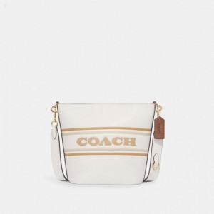 Coach Logan Duffle With Coach Stripe - Women's Crossbody Bags - Gold / Multicolor | DIXW1088