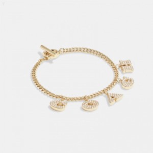 Coach Coach Pearl Charm Bracelet - Women's Jewelry - Gold / Pearl | MDIU7310