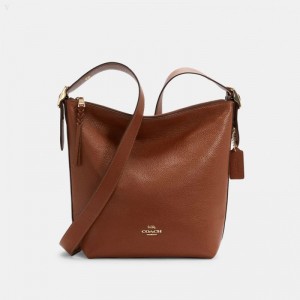 Coach Val Duffle - Women's Shoulder Bags - Gold / Redwood | QWPF8447