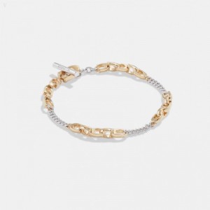 Coach Signature Mixed Chain Bracelet - Women's Jewelry - Gold / Silver | WQIS3046