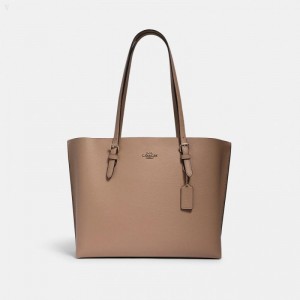 Coach Mollie Tote - Women's Tote Bags - Gold / Taupe Oxblood | LZRV2459