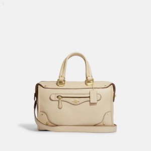Coach Millie Satchel - Women's Satchel Bags - Gold / White | JTBF6394
