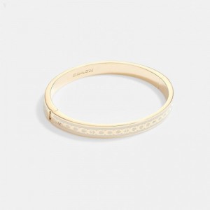 Coach 6 Mm Signature Enamel Bangle - Women's Jewelry - Gold / | RTBR7462