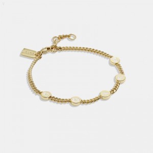 Coach Coach Enamel Linear Bracelet - Women's Jewelry - Gold / | RPQY3840