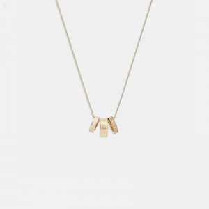 Coach Signature Enamel Necklace - Women's Jewelry - Gold / | OVNO8744