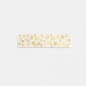Coach Signature Resin Wide Hair Barrette - Women's Jewelry - Gold / | FIEL9748