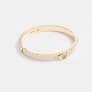 Coach Signature Thin Buckle Bangle - Women's Jewelry - Gold / | BKUI6345