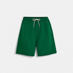 Coach Magic Print Signature Swim Trunks - Men's Pants - Green | UYLN0511