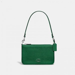 Coach Pouch Bag With Signature Canvas Detail - Men's Bags - Green | TRLQ3166