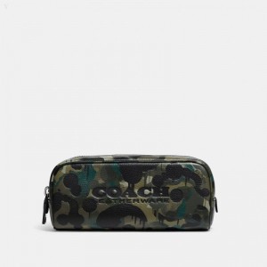 Coach Travel Kit 21 With Camo Print - Men's Accessories - Green / Blue | JHWG0850