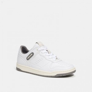 Coach C201 Low Top Sneaker - Women's Sneakers - Grey / White | SFIB7204