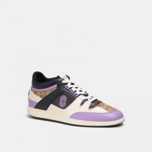 Coach Mid Top Sneaker In Colorblock - Men's Sneakers - Iris / Smoke Coal | MPOC1325