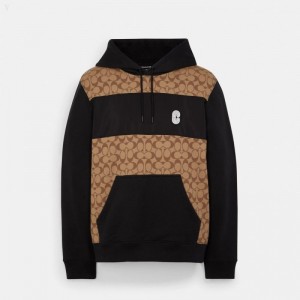 Coach Signature Hoodie - Men's Hoodie - Khaki | MYSD1005
