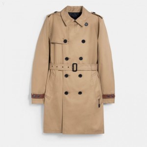 Coach Trench Coat - Men's Coats - Khaki | LJGB2126