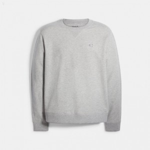 Coach Lounge Crewneck Sweatshirt - Men's Sweatshirt - Light Grey | BNSD3695