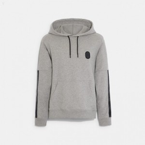 Coach Signature Tape Hoodie - Men's Hoodie - Light Grey | NVOY1949