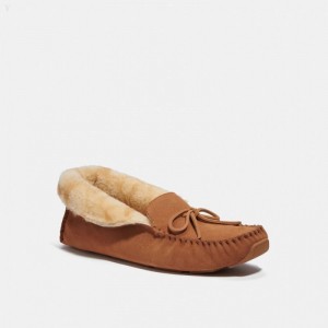 Coach Shearling Driver - Men's Flat Shoes - Light Saddle | MFKA4436