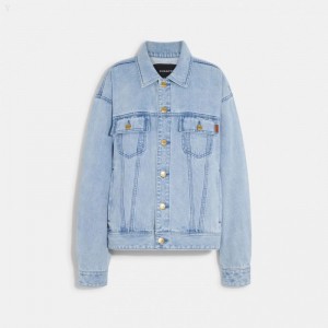 Coach Novelty Denim Jacket - Men's Jackets - Light Wash | EYHI5852