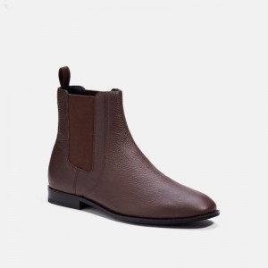 Coach Graham Chelsea Boot - Men's Boots - Mahogany Brown | CROW4515