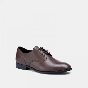 Coach Graham Derby - Men's Flat Shoes - Mahogany Brown | CBAF0273