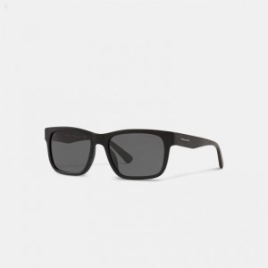 Coach Square Frame Sunglasses - Men's Sunglasses - Matte Black | MEYR6989