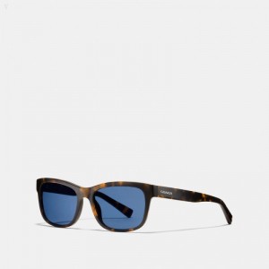 Coach Hudson Rectangle Sunglasses - Women's Sunglasses - Matte Dark | LFZI5706