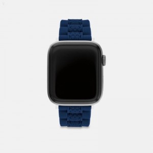 Coach Apple Watch® Strap,42 Mm And 44 Mm - Men's Watches - Navy | HZSY8051