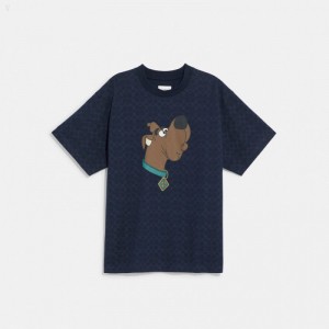 Coach Coach | Scooby Doo! Signature T Shirt - Men's T Shirts - Navy | TVVP3377