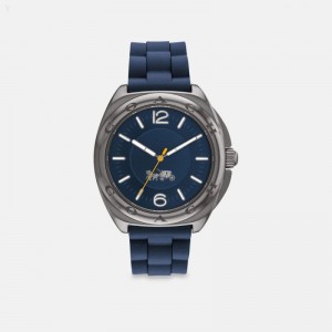 Coach Flip Watch,41 Mm - Men's Watches - Navy | VHDO6514
