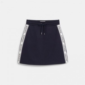 Coach A Line Short Skirt - Women's Skirts - Navy | IROX4477