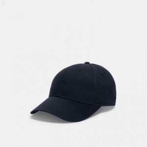 Coach Embroidered Baseball Hat - Women's Hats - Navy | AQRD1264