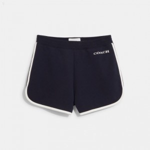 Coach Essential Retro Sweatshorts - Women's Shorts - Navy | CWGW5450