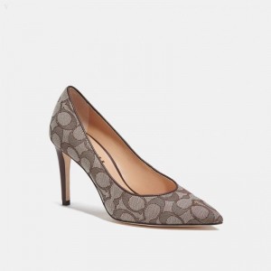 Coach Skyler Pump In Signature Jacquard - Women's Heels - Oak / Maple | TKBA9172