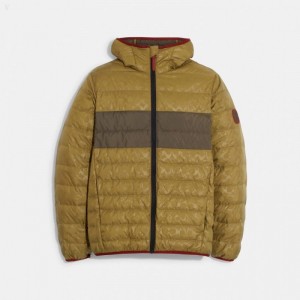 Coach Packable Down Jacket - Men's Jackets - Olive | PBEQ8563