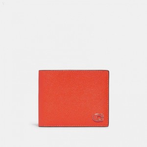 Coach 3 In 1 Wallet With Signature Canvas Interior - Men's Wallets - Orange | MAXC8409